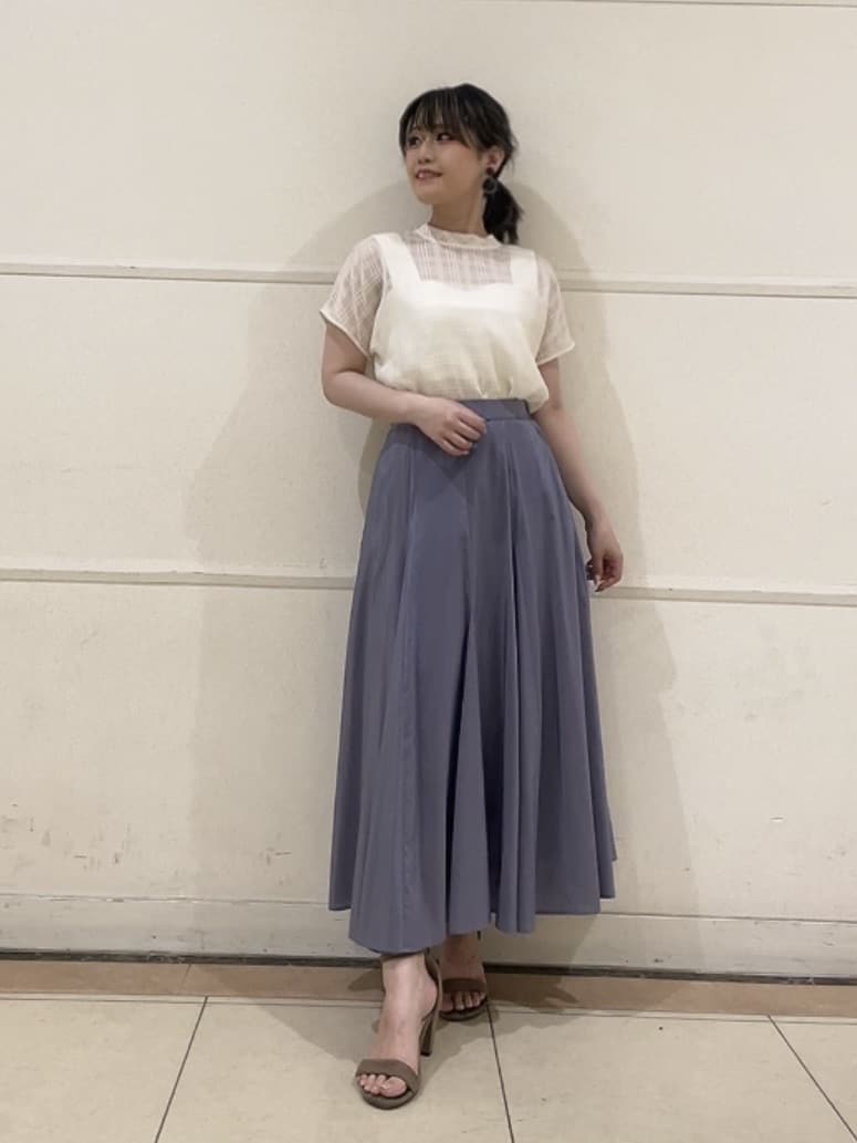 watanabeさんの「UNTITLED｜【シアー】チェックスタンドネックブラウス」を使ったコーディネート