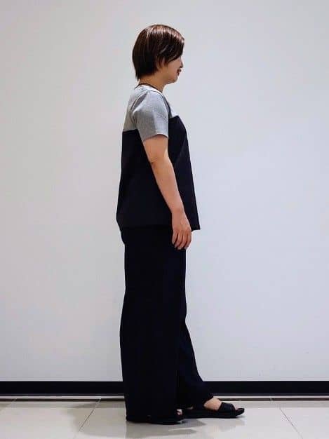 gissyさんの「INDIVI｜【褒められパンツ／洗える／ウエストゴム】ワイドタックパンツ」を使ったコーディネート