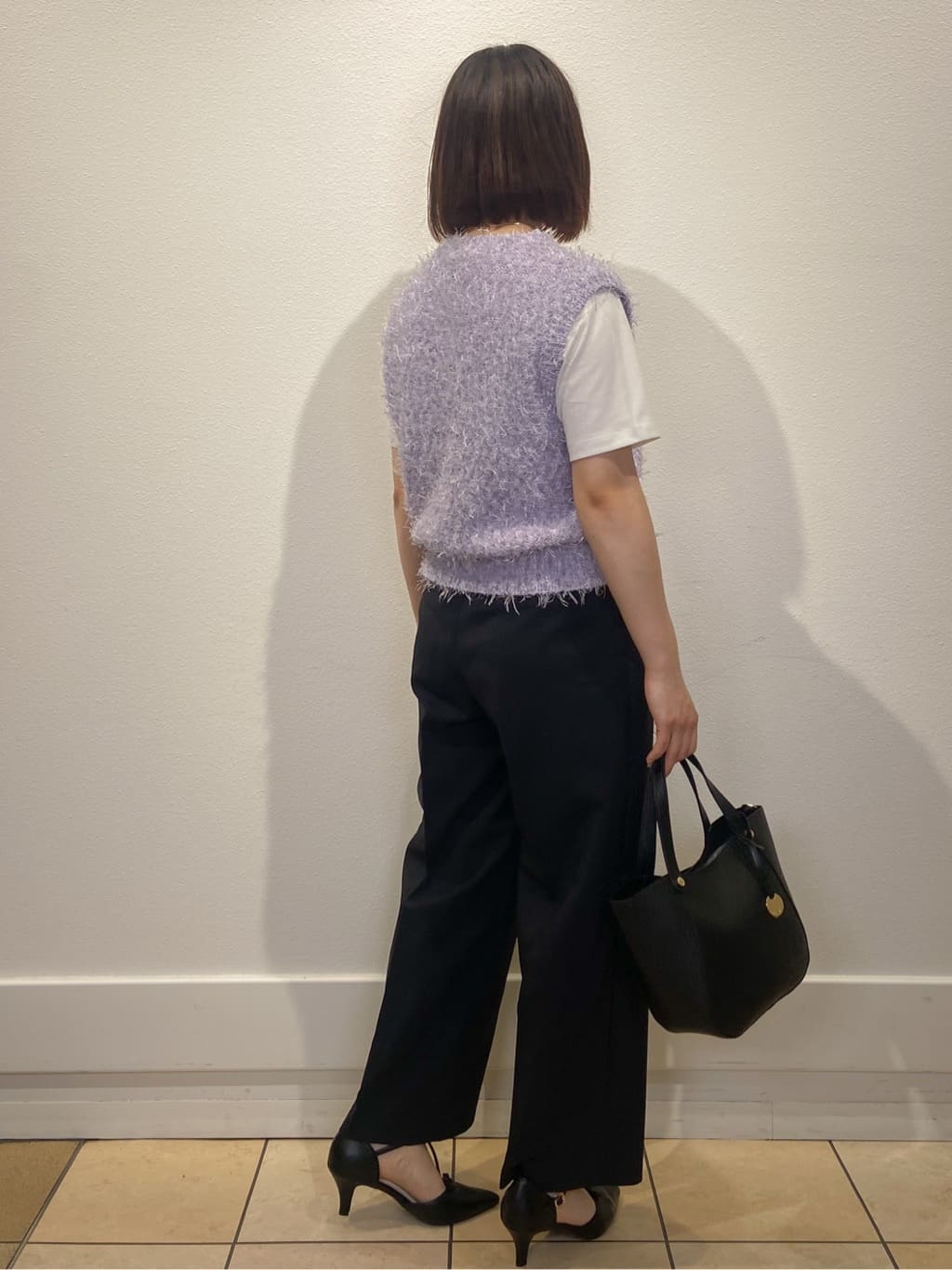 kimiさんの「index｜《Can Cam掲載》フリンジシャギーコンパクトベスト【洗濯機洗い可】」を使ったコーディネート
