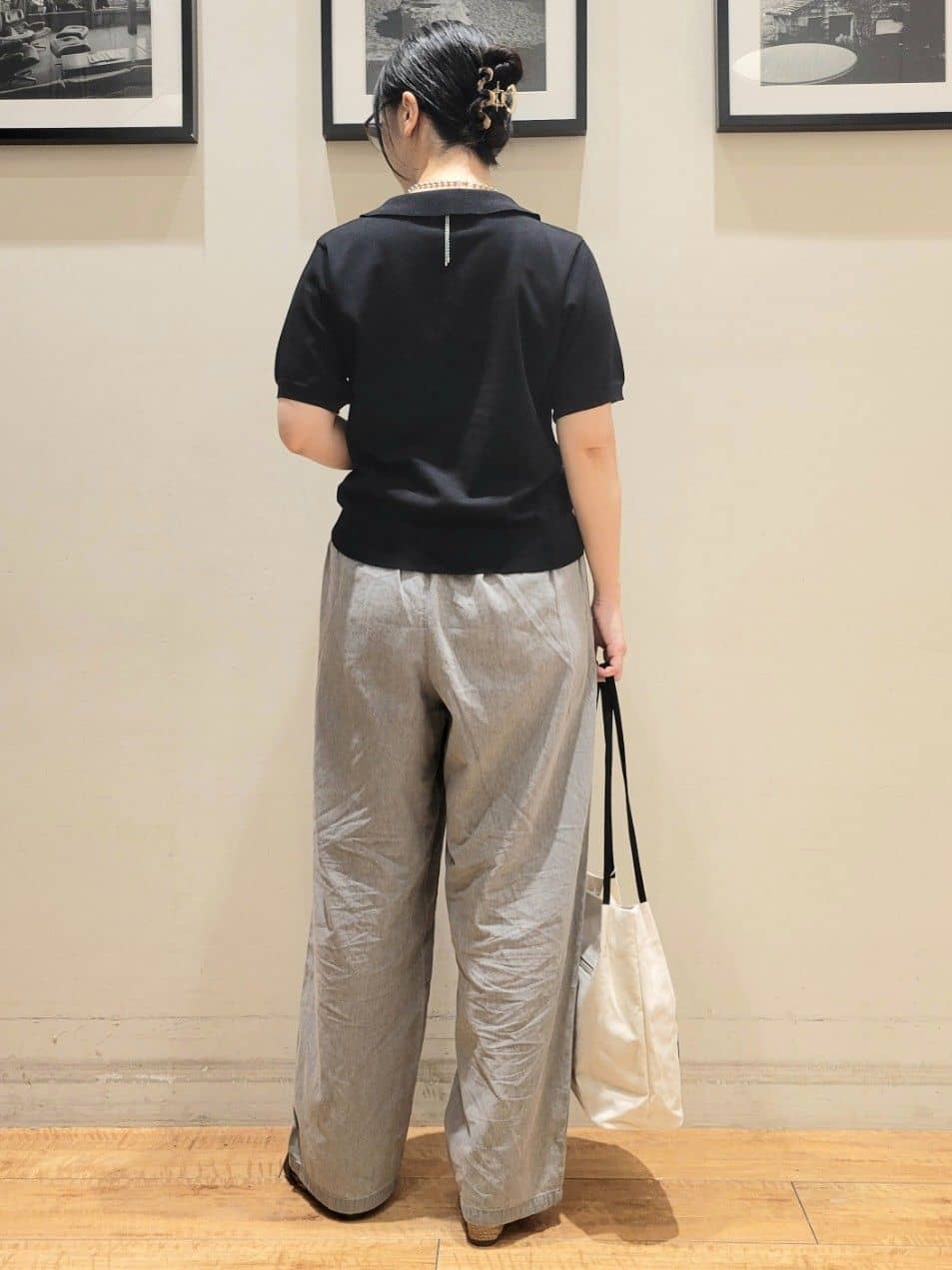 ななこさんの「SHOO･LA･RUE｜【S-LL/洗える】大人の抜け感 スキッパーニット」を使ったコーディネート