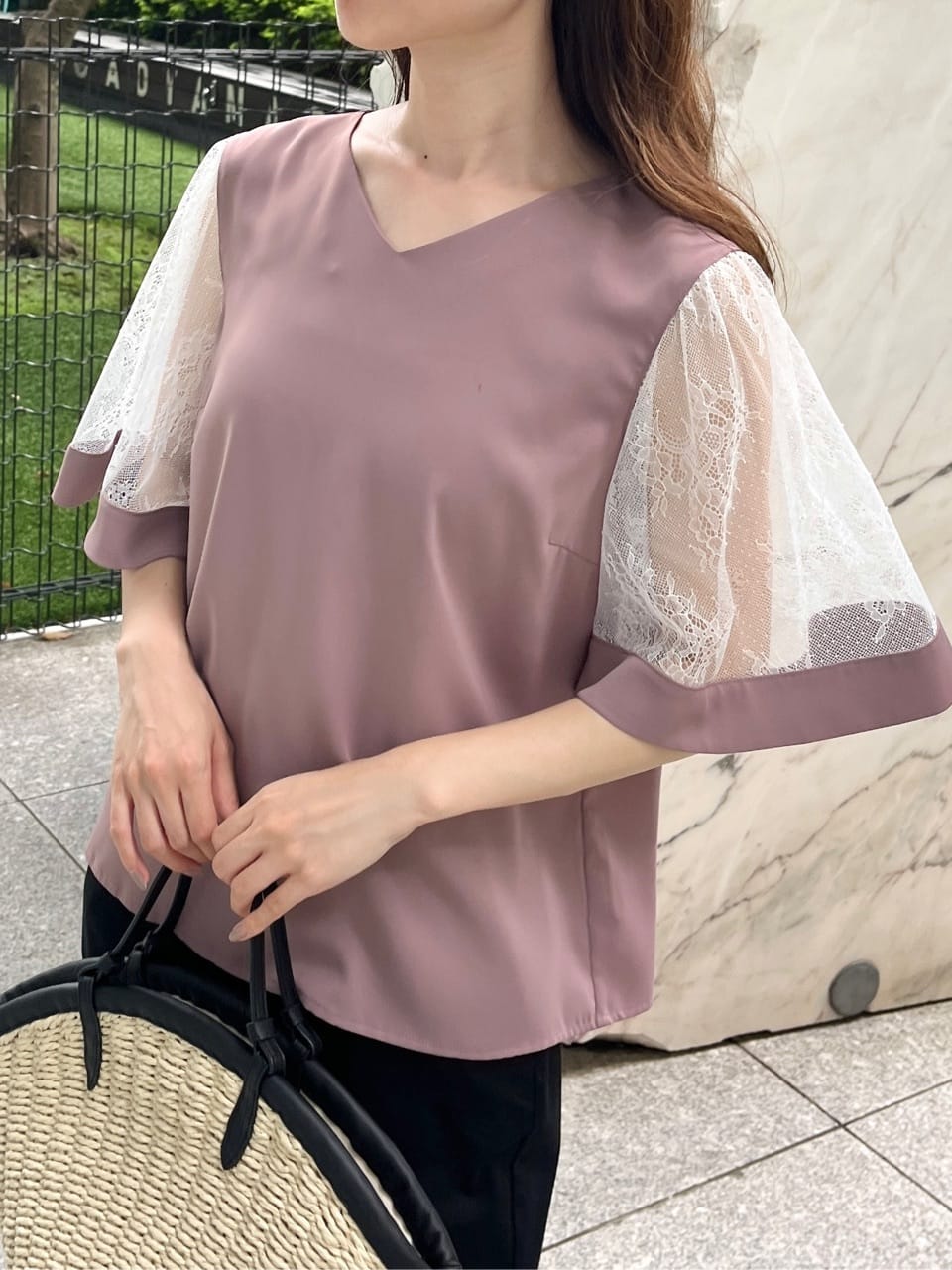 はばさんの「Couture brooch｜【らくちん・キレイ見え】リボンハイパーストレッチパンツ」を使ったコーディネート