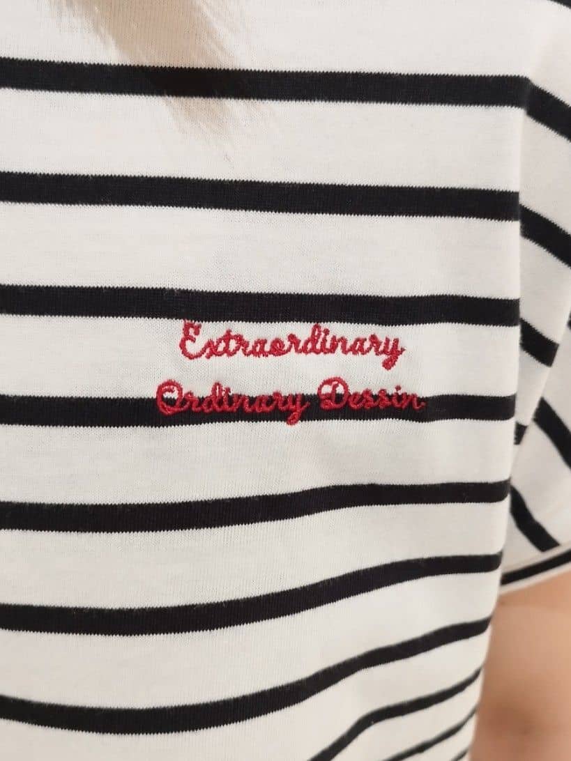 HIROさんの「Dessin｜【洗える】フレンチスリーブロゴ入りTシャツ」を使ったコーディネート