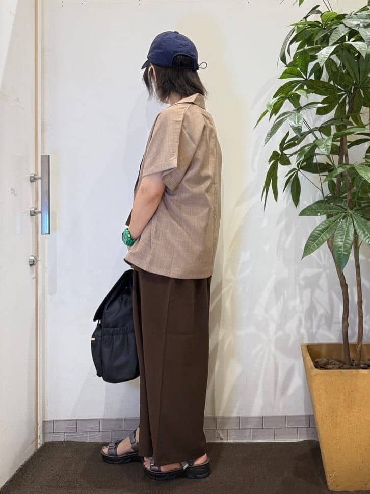 misakiさんの「SHOO･LA･RUE｜【S-LL】さらりと着たい大人のための 麻調半袖ジャケット」を使ったコーディネート