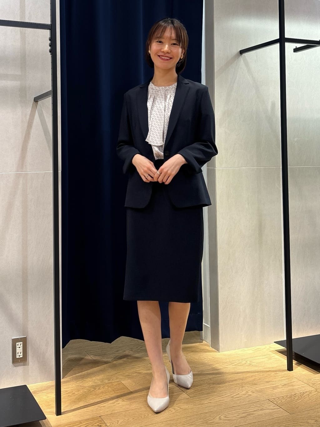 kanaeさんの「INDIVI｜【定番スーツ／UVケア／洗える】ウール調テーラードジャケット」を使ったコーディネート