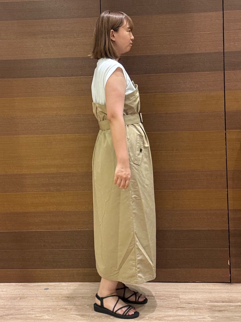 yumeさんの「OPAQUE.CLIP｜トレンチ風ベアドッキングワンピース【洗濯機洗い可】」を使ったコーディネート