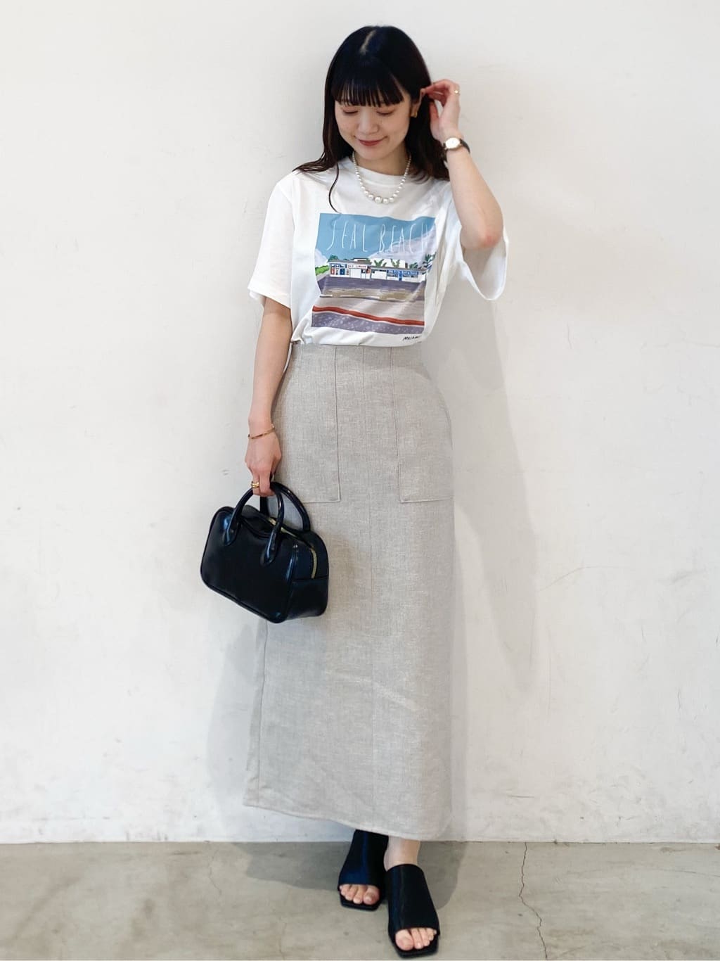 haruさんの「OPAQUE.CLIP｜風景イラストプリントTシャツ」を使ったコーディネート