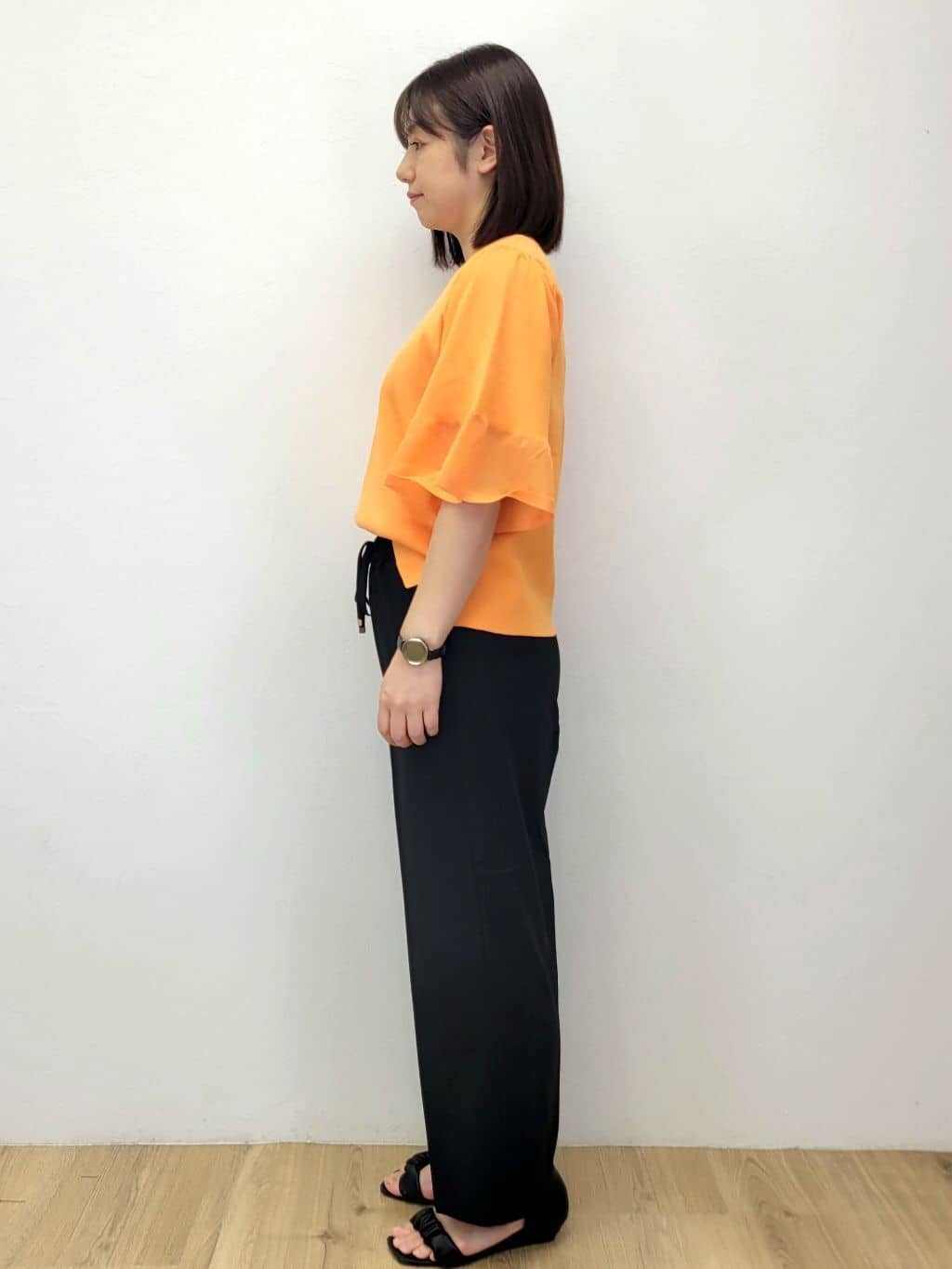 LISAさんの「OPAQUE.CLIP｜《5色展開》シアーフレアスリーブニット【洗濯機洗い可】」を使ったコーディネート