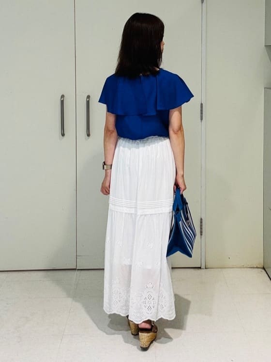 makiさんの「UNTITLED｜【きれいめ/洗える/フリル】ラッフルシアーブラウス」を使ったコーディネート