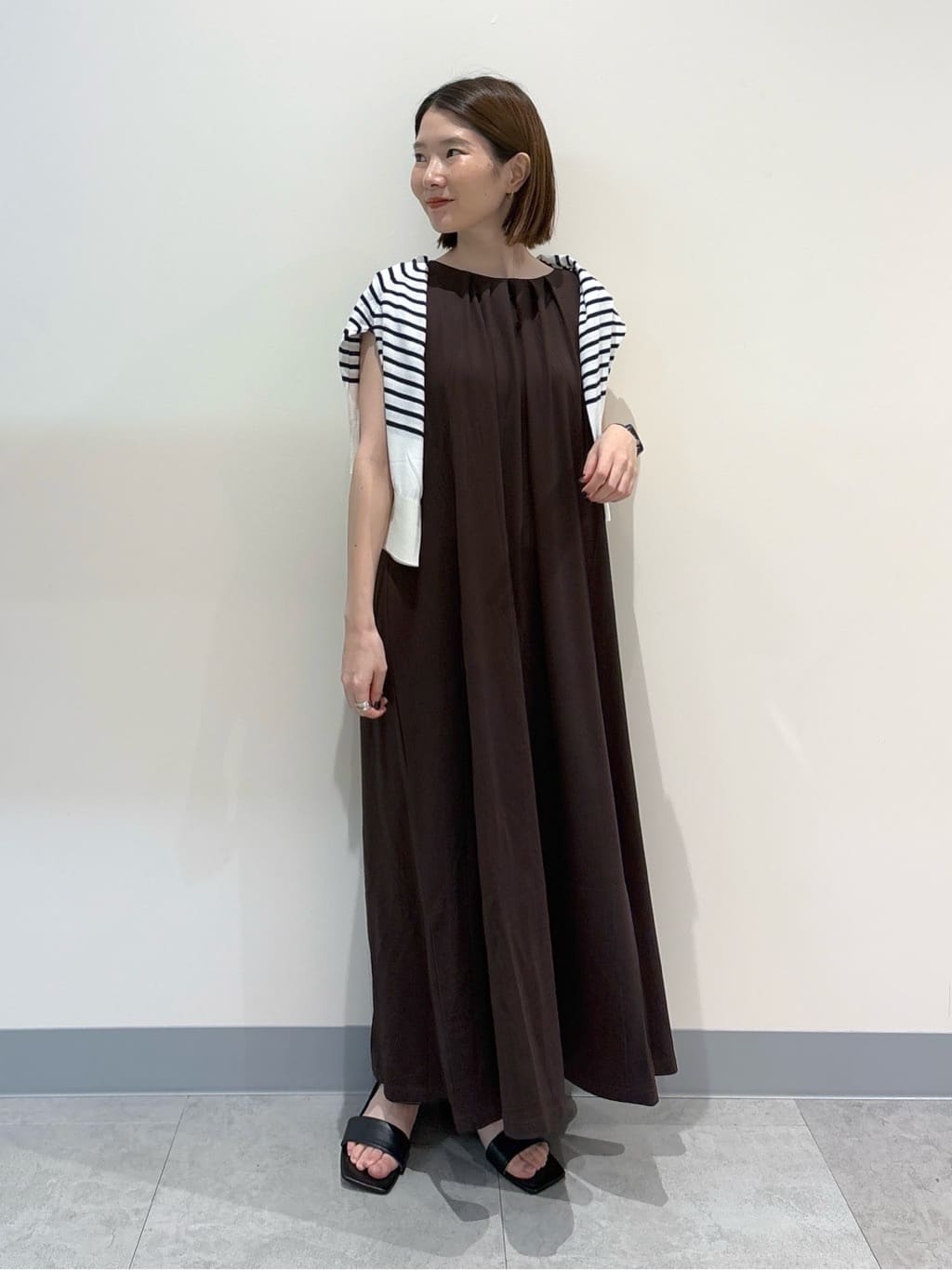 risaさんの「Dessin｜【洗える】キーネックカーディガン」を使ったコーディネート