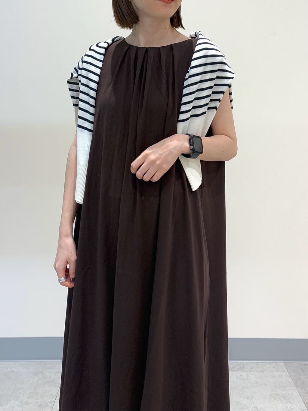 risaさんの「Dessin｜【洗える】キーネックカーディガン」を使ったコーディネート