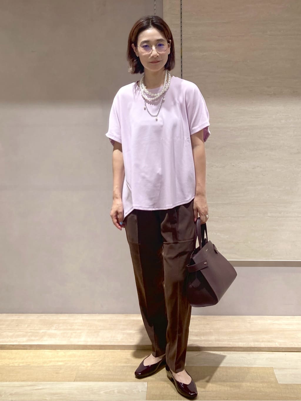 たけねぇさんの「OPAQUE.CLIP｜【マルチWAY】ネックレスにもなるパール調チェーンベルト」を使ったコーディネート