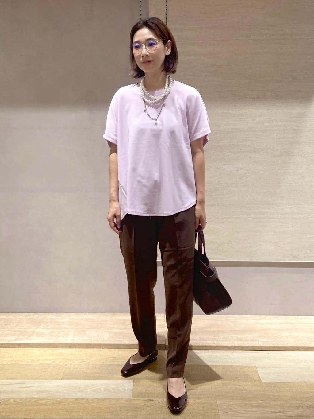 たけねぇさんの「OPAQUE.CLIP｜【マルチWAY】ネックレスにもなるパール調チェーンベルト」を使ったコーディネート
