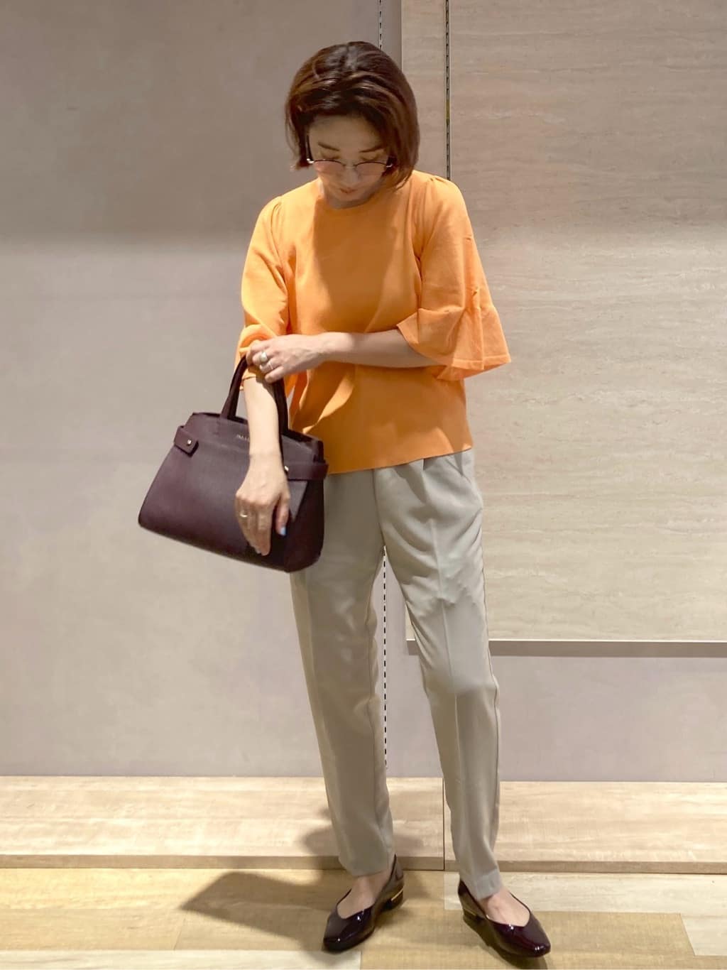 たけねぇさんの「OPAQUE.CLIP｜《5色展開》シアーフレアスリーブニット【洗濯機洗い可】」を使ったコーディネート