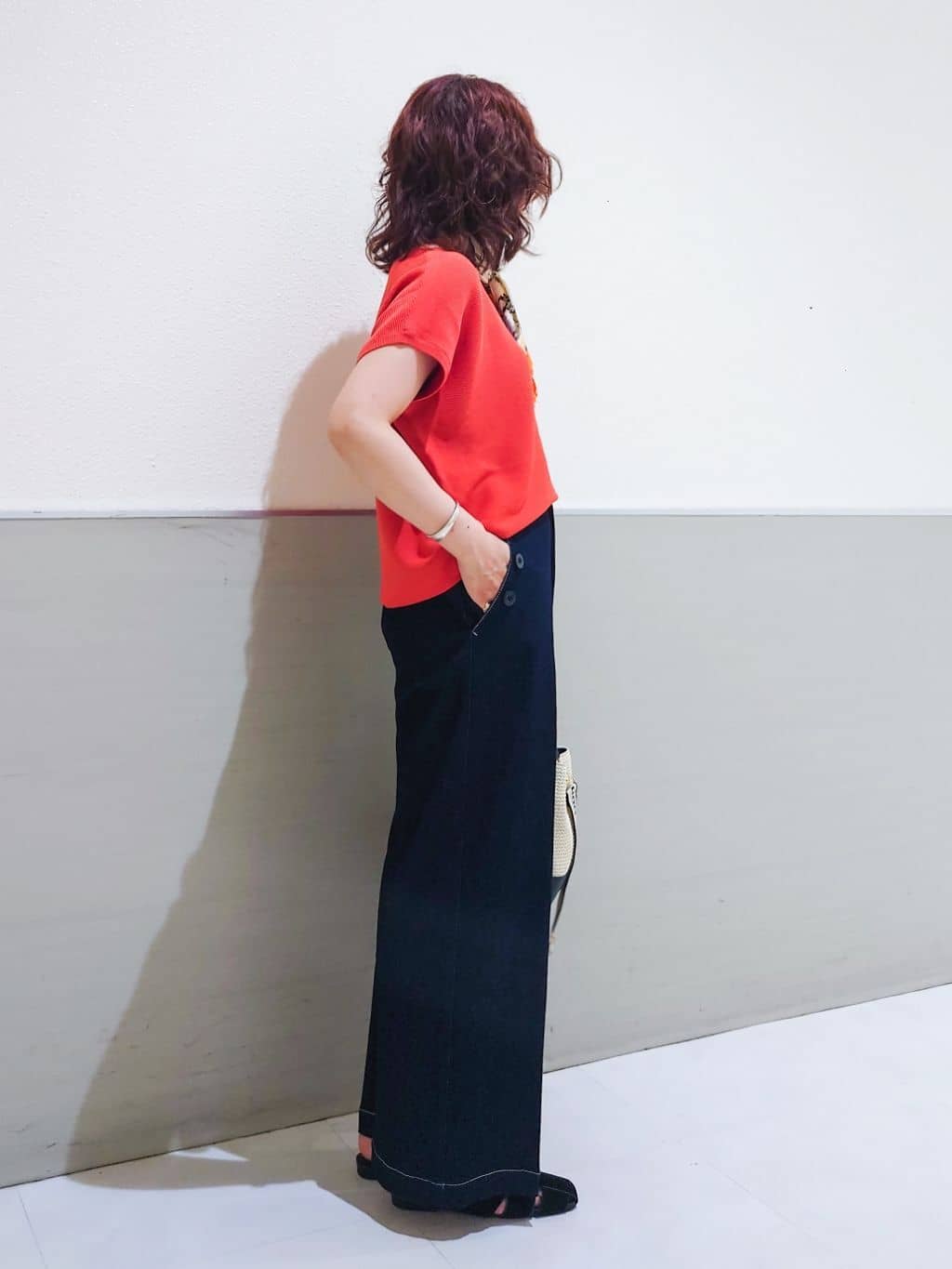 maruさんの「THE SHOP TK｜【6色展開】さらさらフレンチニット【毛玉になりにくい/洗濯機OK】」を使ったコーディネート