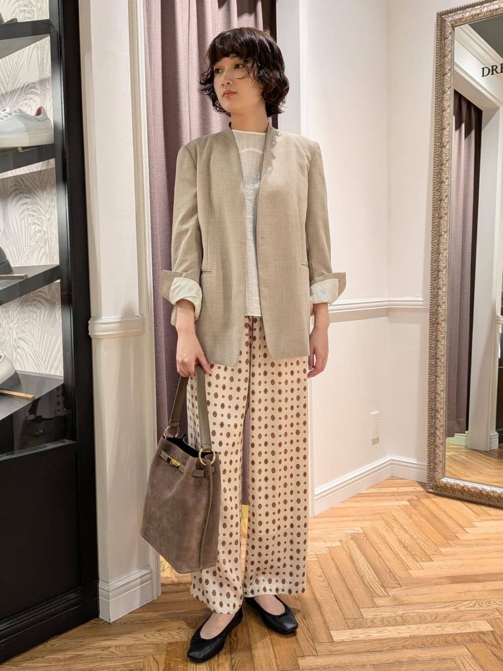 saoriさんの「DRESSTERIOR｜◆ソフトレザーバレエシューズ」を使ったコーディネート