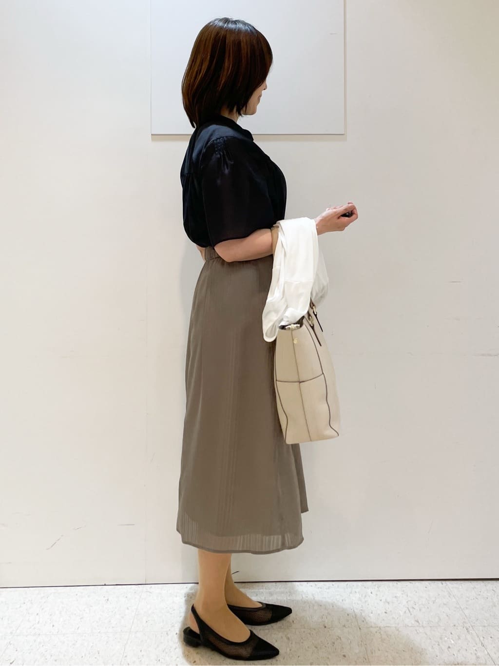 めいさんの「Reflect｜【選べる5色◎／マシンウォッシュ可】シャーリングデザインブラウス」を使ったコーディネート
