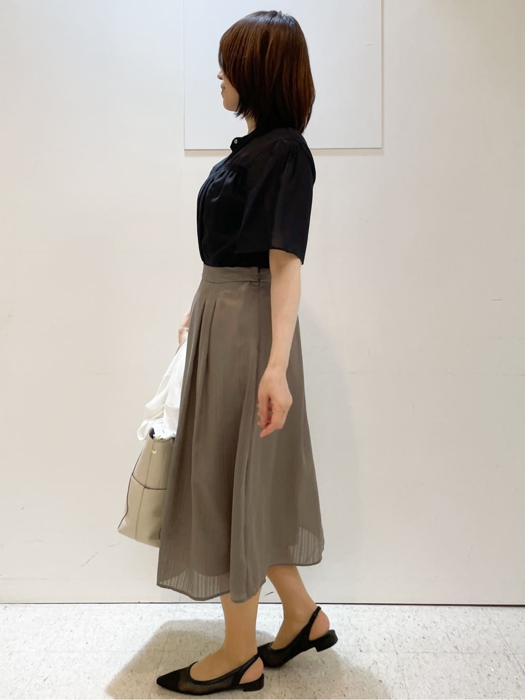 めいさんの「Reflect｜【選べる5色◎／マシンウォッシュ可】シャーリングデザインブラウス」を使ったコーディネート