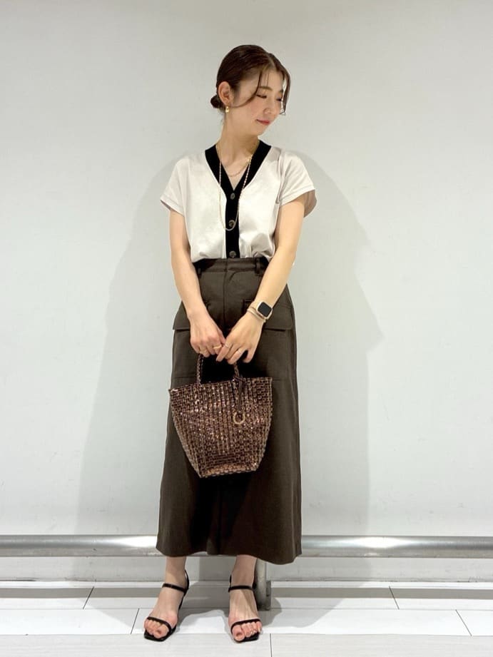 Rinさんの「UNTITLED｜メタリックメッシュトート」を使ったコーディネート