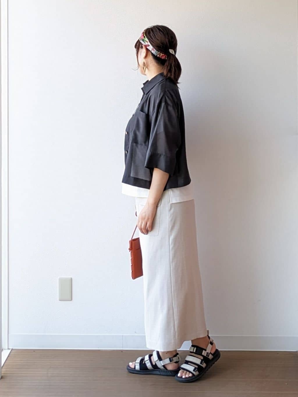 なみきさんの「UNTITLED｜【前開き/洗える】ショート丈シアーシャツ」を使ったコーディネート