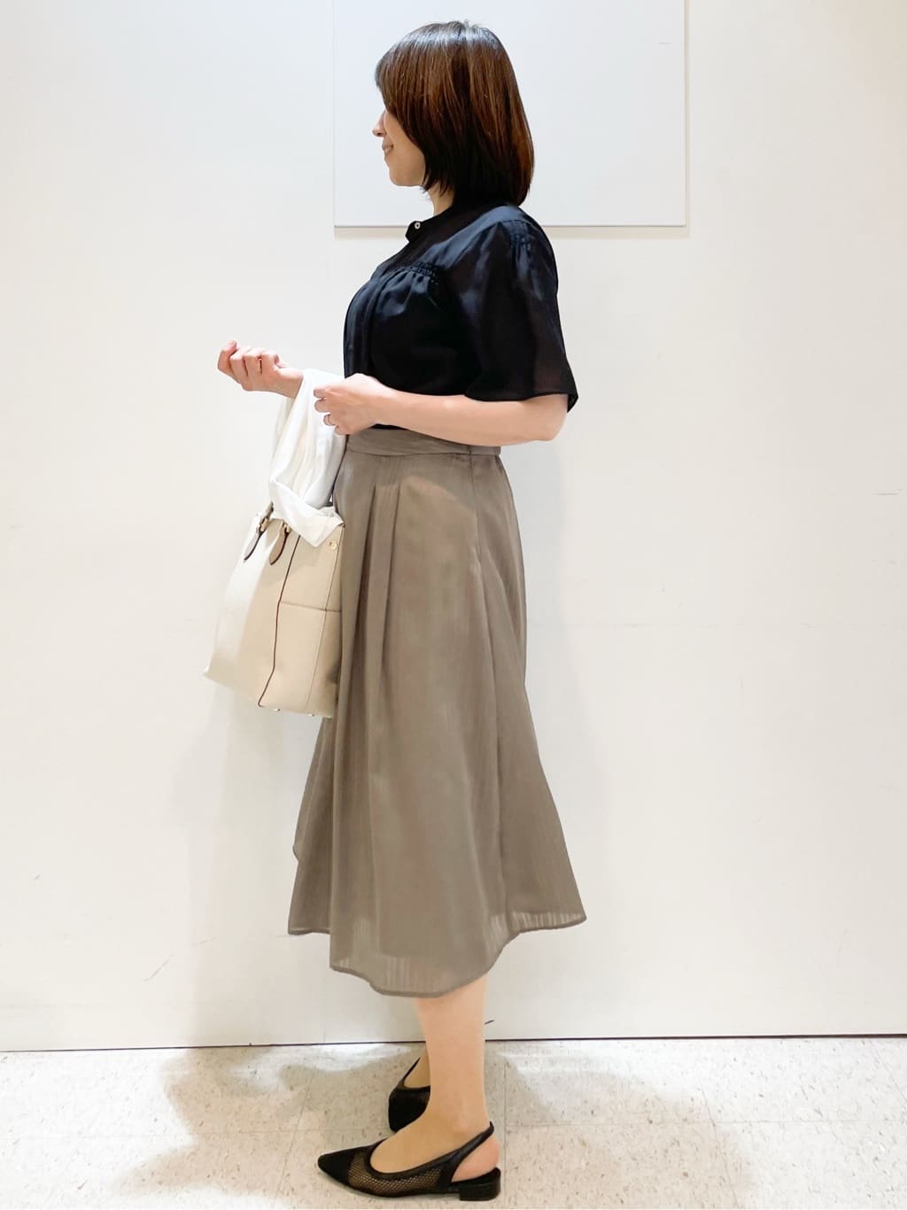 めいさんの「Reflect｜【選べる5色◎／マシンウォッシュ可】シャーリングデザインブラウス」を使ったコーディネート