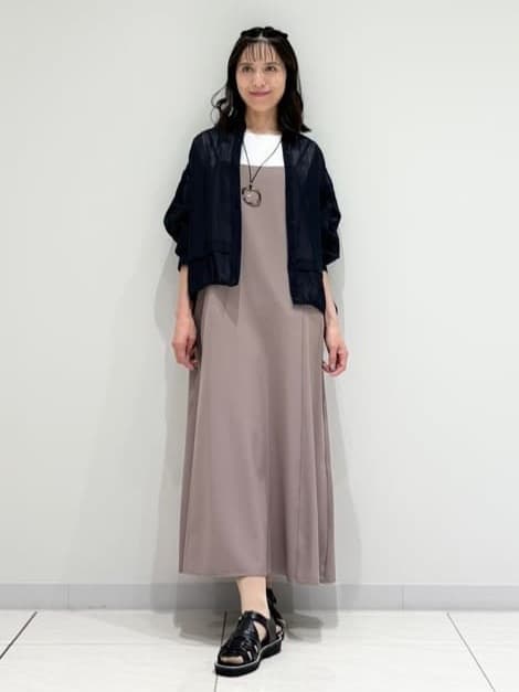 kayoさんの「INDIVI｜【UVケア】エアリージョーゼット キャミワンピース」を使ったコーディネート