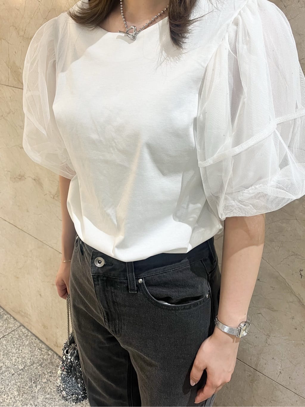 まひるさんの「index｜《丈が選べる》ストレートデニムパンツ【洗濯機洗い可】」を使ったコーディネート
