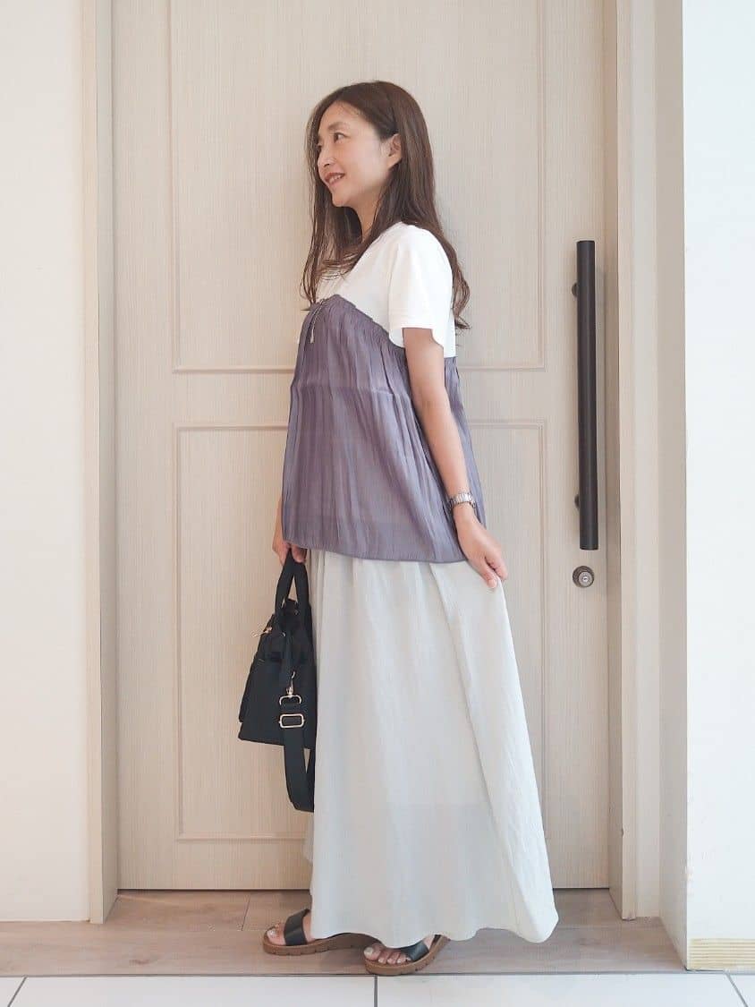 mi-saさんの「SHOO･LA･RUE｜【S-LL/裏地ひんやり】エアリーで涼やか 大人のシアースカーチョ」を使ったコーディネート