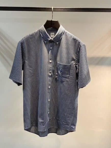 あまえびさんの「TAKEO KIKUCHI｜【COOL CITY WEAR】ストライプジャージ ボタンダウンシャツ /接触冷感」を使ったコーディネート
