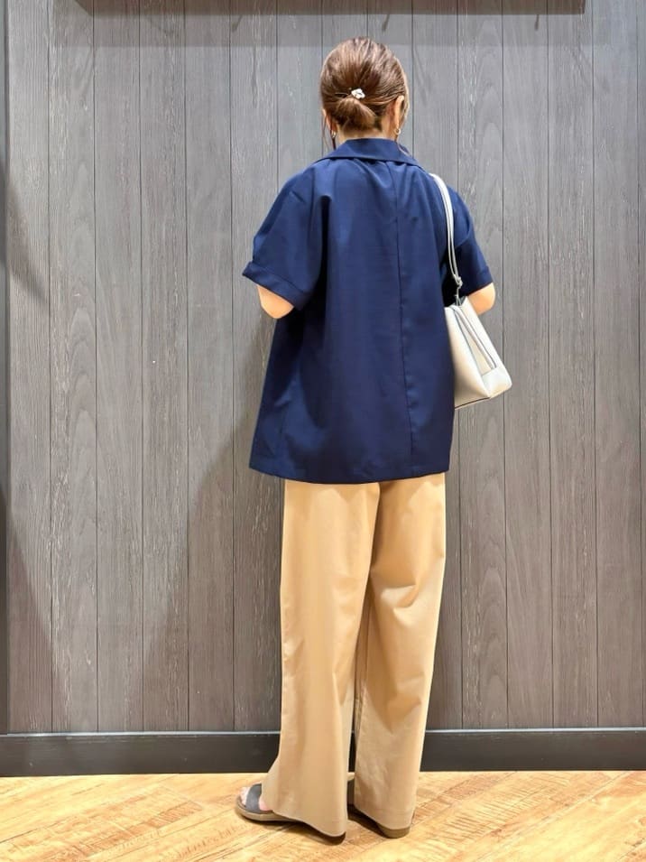 meiさんの「SHOO･LA･RUE｜【S-LL】さらりと着たい大人のための 麻調半袖ジャケット」を使ったコーディネート