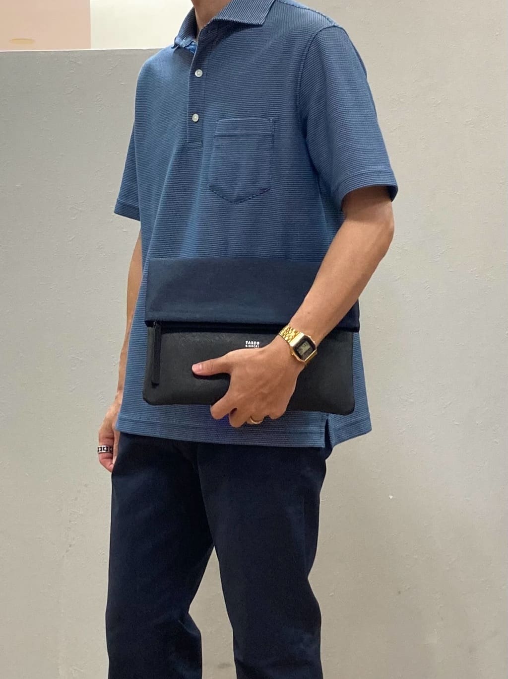 シュンさんの「TAKEO KIKUCHI｜【抗菌防臭／9色5サイズ展開】ハニカムメランジ ポロシャツ」を使ったコーディネート