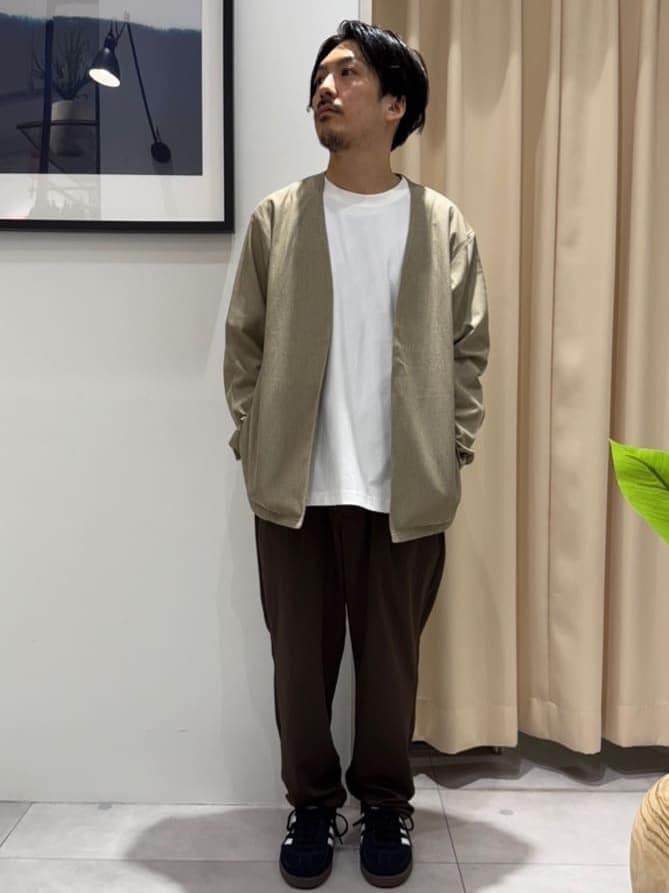 はさんの「THE SHOP TK｜シャリルジャージ カーディガン 洗濯機OK/吸水速乾/イージーケア/セットアップ可」を使ったコーディネート