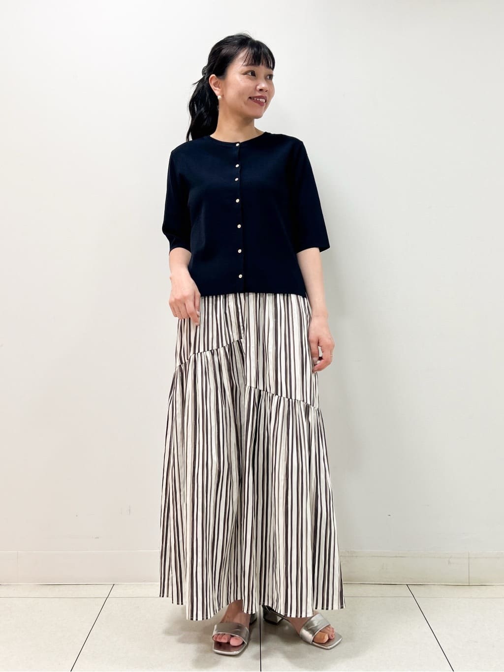 Kaiさんの「Dessin｜【UVカット/洗える】2WAY五分袖カーディガン」を使ったコーディネート