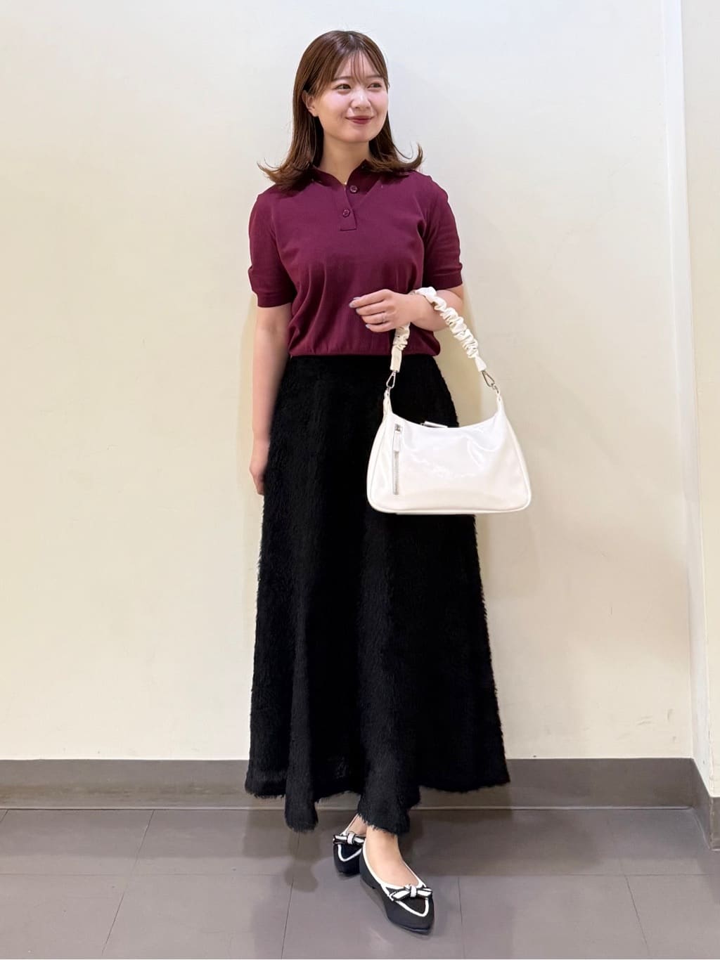 いくみさんの「UNTITLED｜【トレンド/きれいめ】5分袖ポロニット」を使ったコーディネート