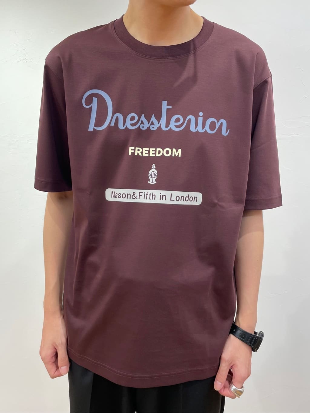蒲谷祐太さんの「DRESSTERIOR｜【接触冷感/抗菌防臭/消臭】ICE CLEAR COTTON ロゴT」を使ったコーディネート
