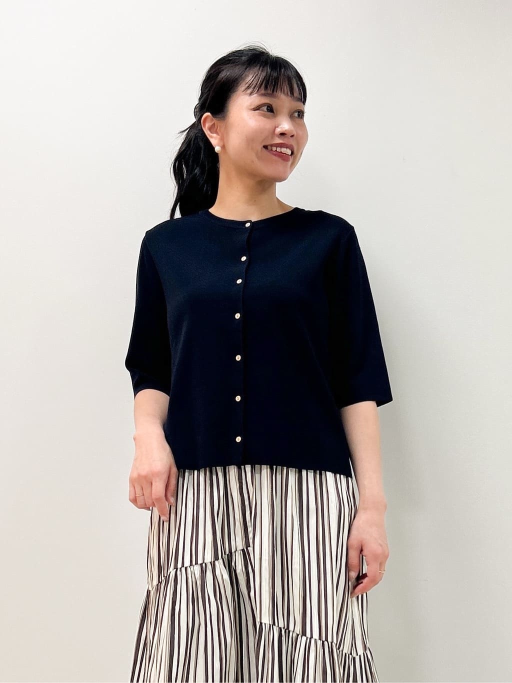 Kaiさんの「Dessin｜【UVカット/洗える】2WAY五分袖カーディガン」を使ったコーディネート