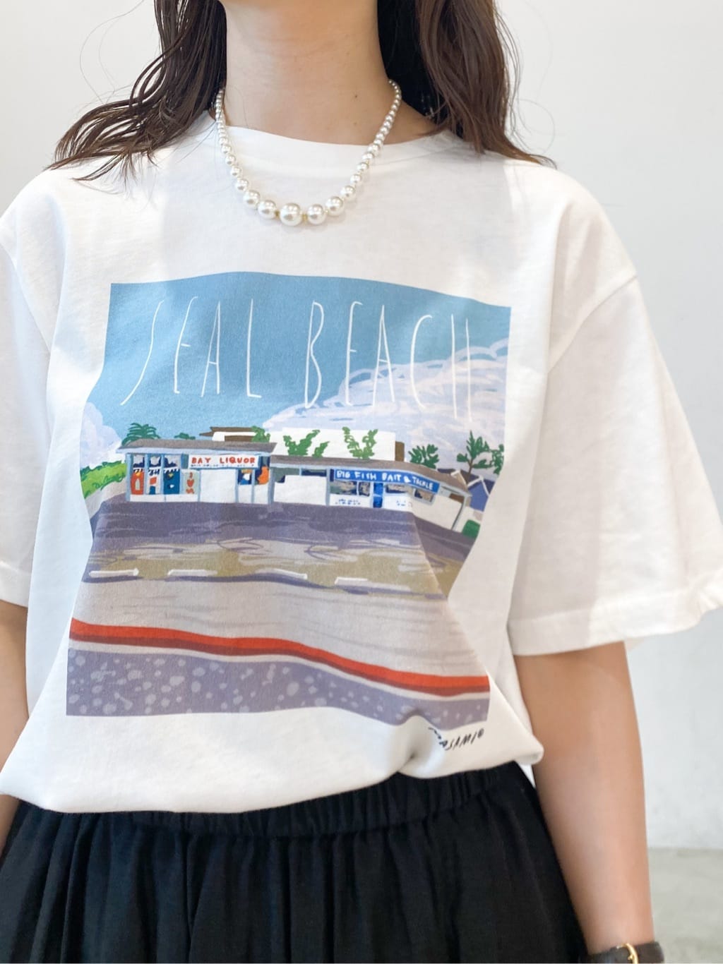 haruさんの「OPAQUE.CLIP｜風景イラストプリントTシャツ」を使ったコーディネート