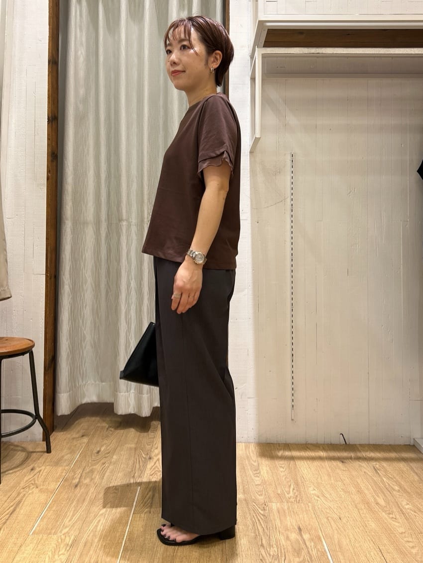 ga_riさんの「THE SHOP TK｜【ひんやり/UV/洗濯機OK】袖シアーTシャツ」を使ったコーディネート