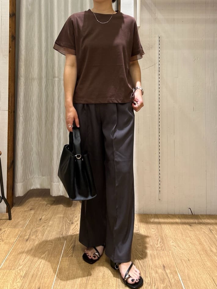 ga_riさんの「THE SHOP TK｜【ひんやり/UV/洗濯機OK】袖シアーTシャツ」を使ったコーディネート