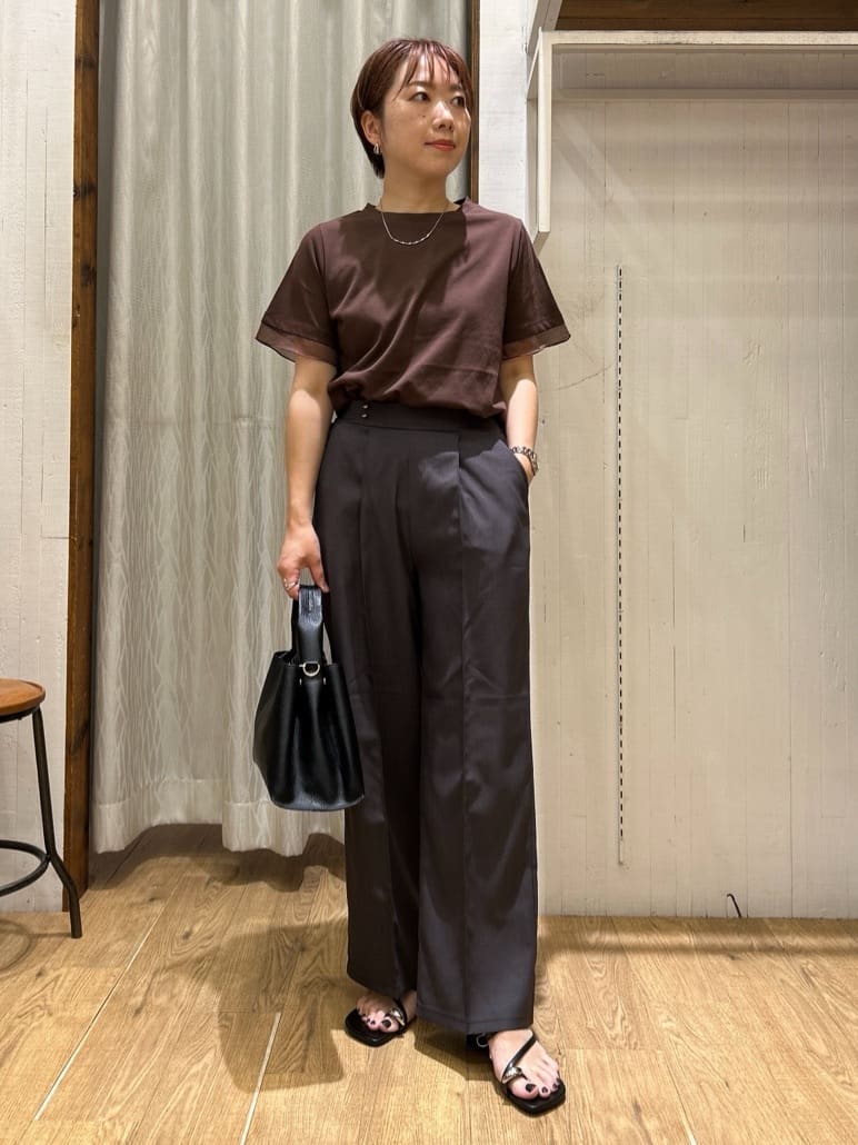 ga_riさんの「THE SHOP TK｜【ひんやり/UV/洗濯機OK】袖シアーTシャツ」を使ったコーディネート