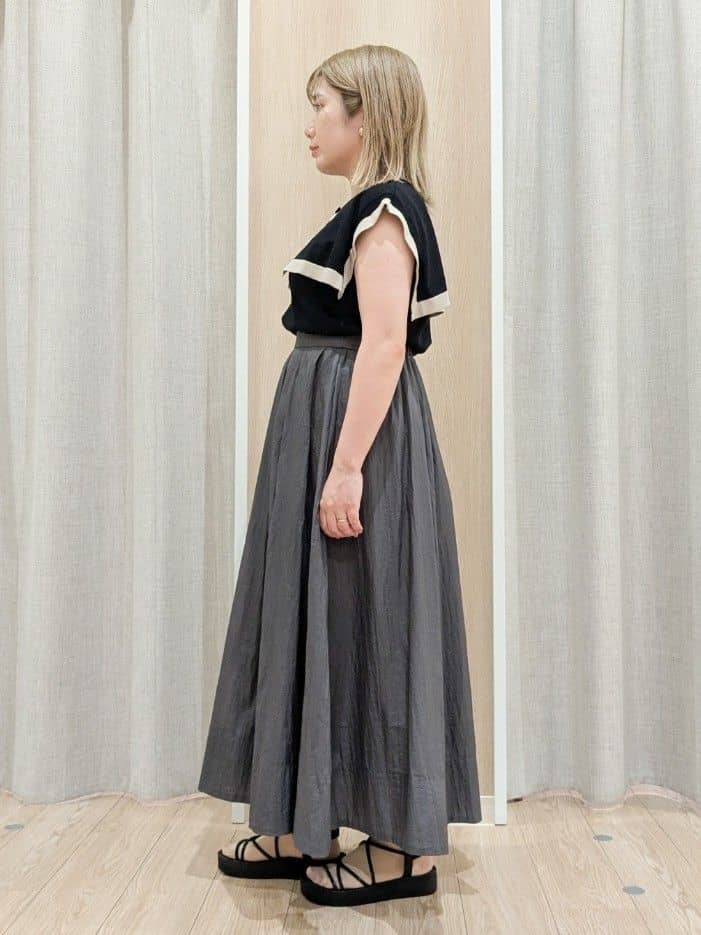 minさんの「grove｜【ひんやり/UVカット】大人の可愛さ　セーラーカラーニット」を使ったコーディネート