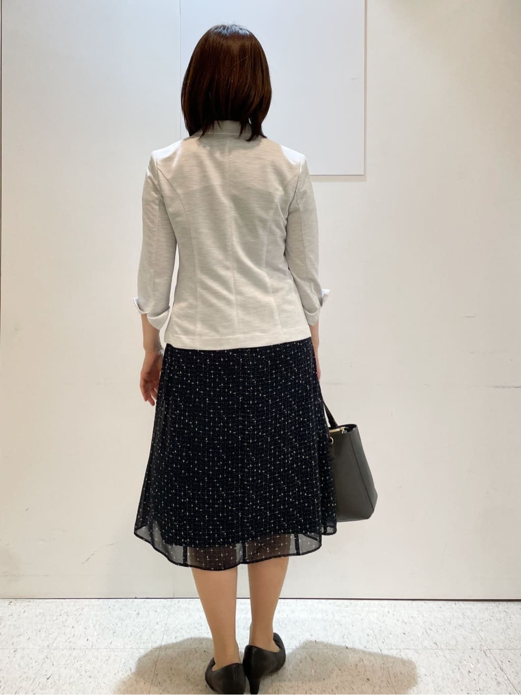 めいさんの「Reflect｜【WEB先行カラーあり／マシンウォッシュ可／ナローベルト付き】オフボディツイードチェックワンピース」を使ったコーディネート