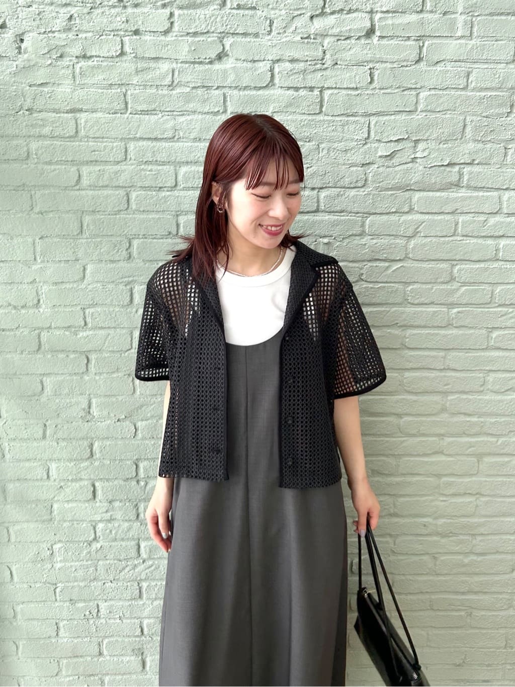 RINAさんの「OPAQUE.CLIP｜メッシュ開襟シャツ【洗濯機洗い可】」を使ったコーディネート