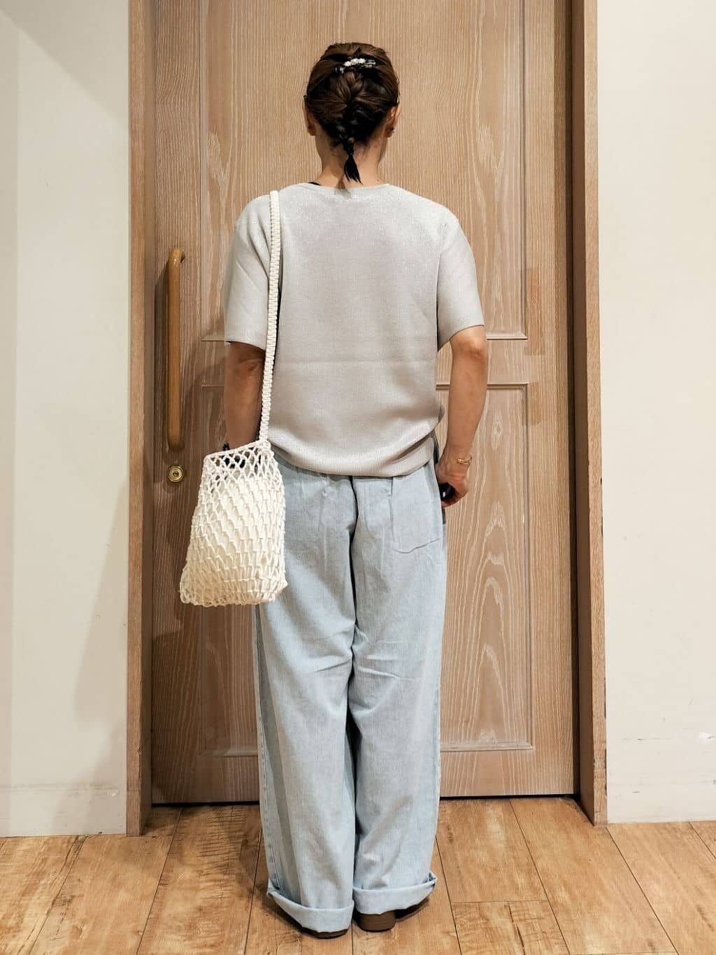 YUKIさんの「SHOO･LA･RUE｜【S-LL】二の腕はカバーして魅せる フレアスリーブニット」を使ったコーディネート