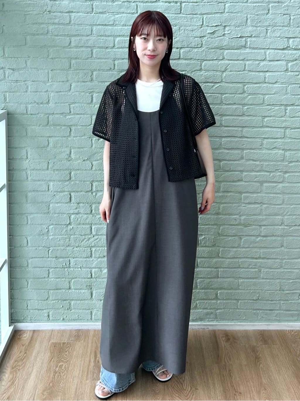 RINAさんの「OPAQUE.CLIP｜メッシュ開襟シャツ【洗濯機洗い可】」を使ったコーディネート