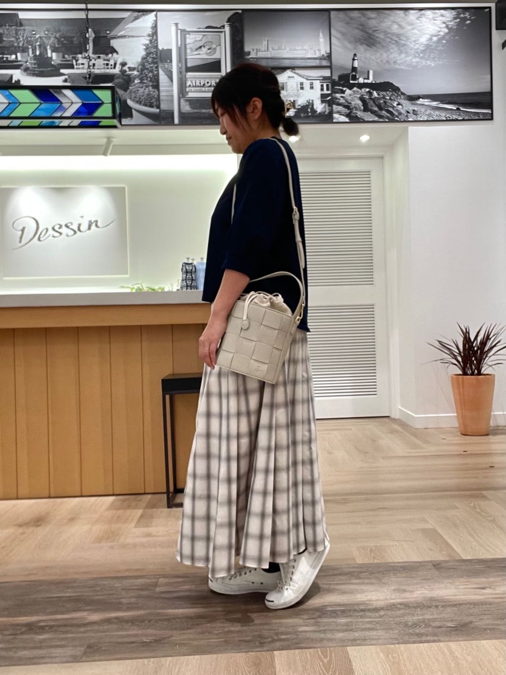 rinさんの「Dessin｜【洗える】インディゴ天竺デニム調カットソー」を使ったコーディネート