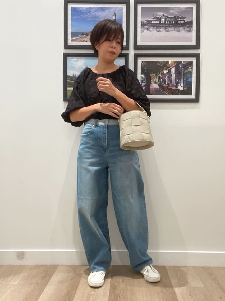 Naoさんの「Dessin｜【洗える／五分袖】バルーンスリーブジャガードブラウス」を使ったコーディネート
