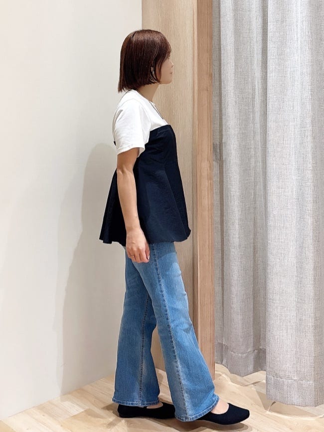 MIYUさんの「grove｜贅沢フレアーが高見え ドッキングビスチェT」を使ったコーディネート