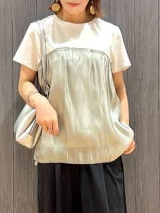 meiさんの「SHOO･LA･RUE｜【S-LL/ひんやり】インせず決まる ビスチェ風ドッキングトップス」を使ったコーディネート
