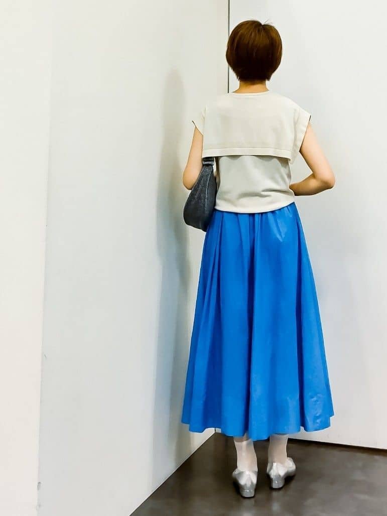 やまちゃんさんの「grove｜【ひんやり/UVカット】大人の可愛さ　セーラーカラーニット」を使ったコーディネート