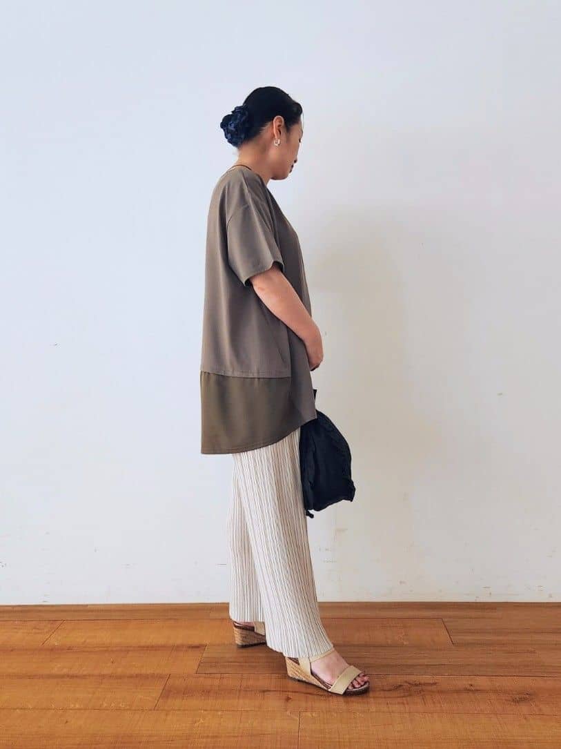 くまさんの「SHOO･LA･RUE｜【S-LL/UV/吸水速乾】きれいに体型カバー Aライン チュニックワンピース」を使ったコーディネート